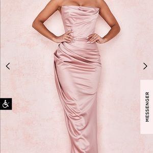 ADRIENNE 
BLUSH SATIN STRAPLESS GOWN